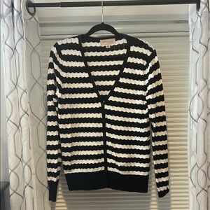 Philosophy Black and White Striped Cardigan size large